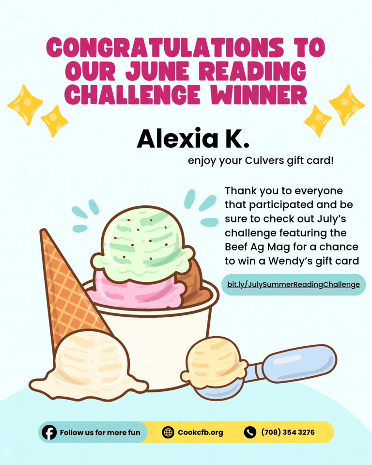 Congratulations to our June reading challenge winner Alexia K Thanks to everyone that participated